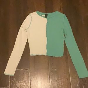Wild Fable Crop top Green and White - inside out insipered look - Small girls